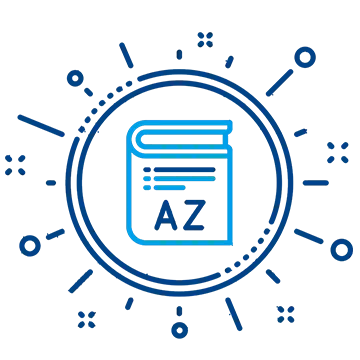An icon of glossary and terms.