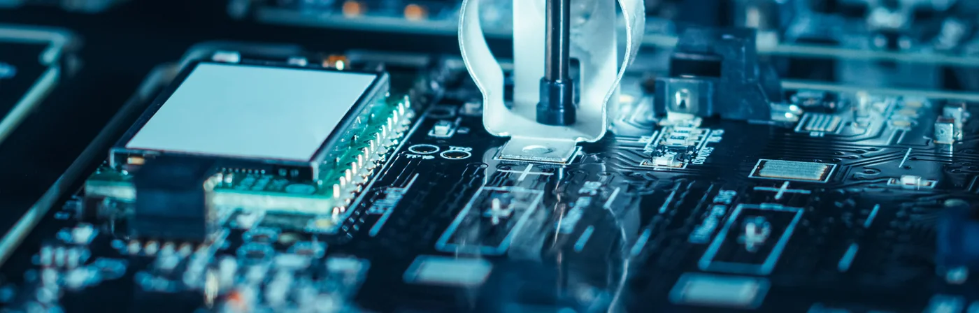 Production of circuit boards in progress.