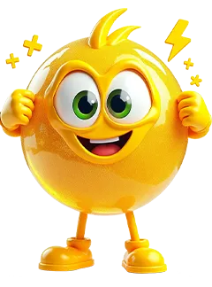The mascot is wearing a earphone.