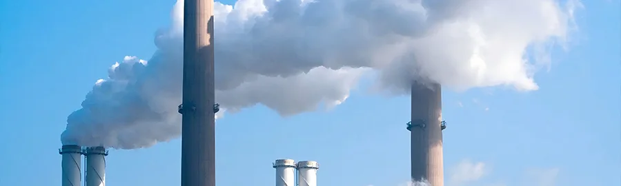 A factory is emitting gas.